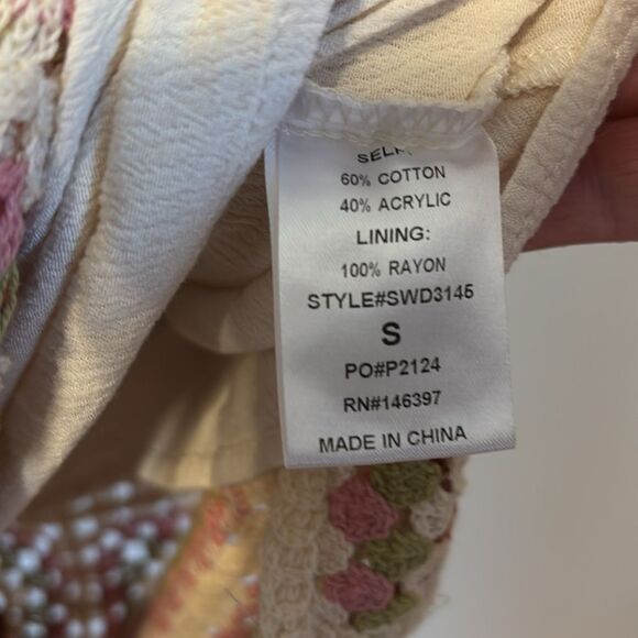 Pink Lily Sleeveless Crochet Mini Dress Small - Picture 3 of 5